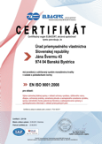 Podrobnosti o Certifikáte systému manažérstva kvality ÚPV SR Certifikát ISO 9001