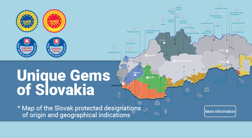 Map of designations of origin and geographical indications originating in Slovakia